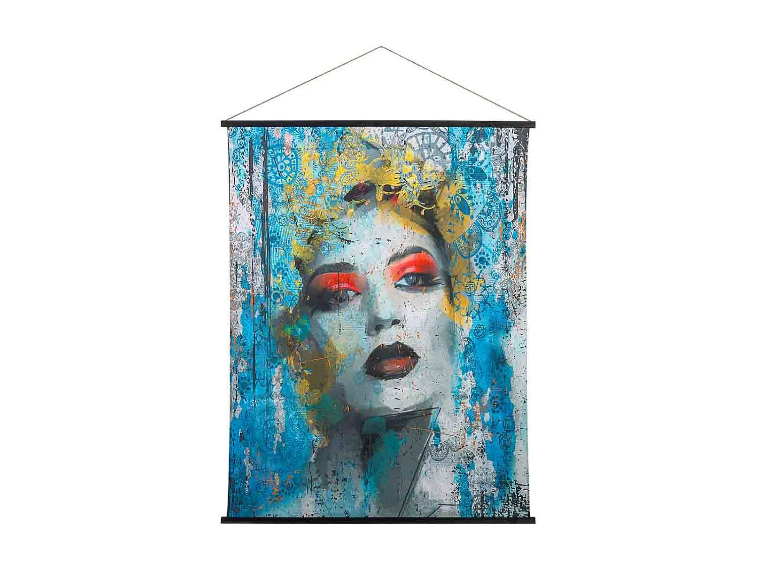 Leinwand aus bedrucktem Pergamentstoff, 125x160x1,7 cm