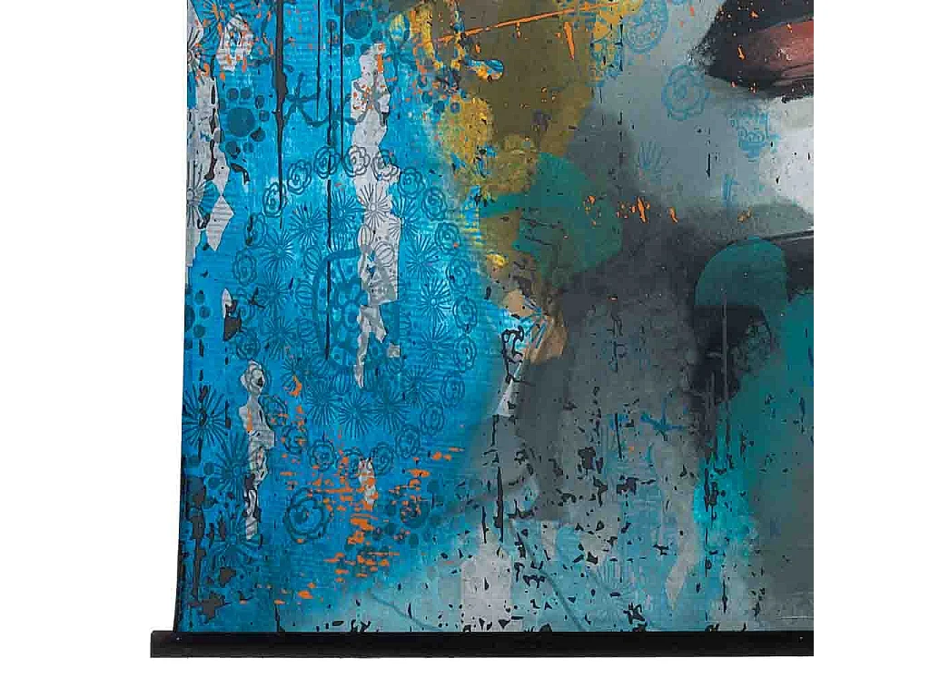 Leinwand aus bedrucktem Pergamentstoff, 125x160x1,7 cm