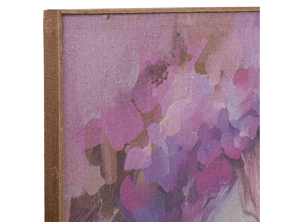 Quadro de madeira e tecido impresso