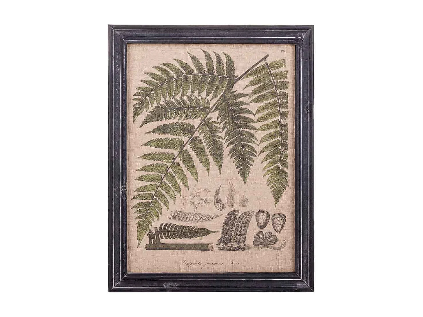 Rahmen aus Holz und bedrucktem Stoff