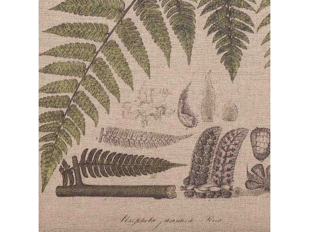 Rahmen aus Holz und bedrucktem Stoff