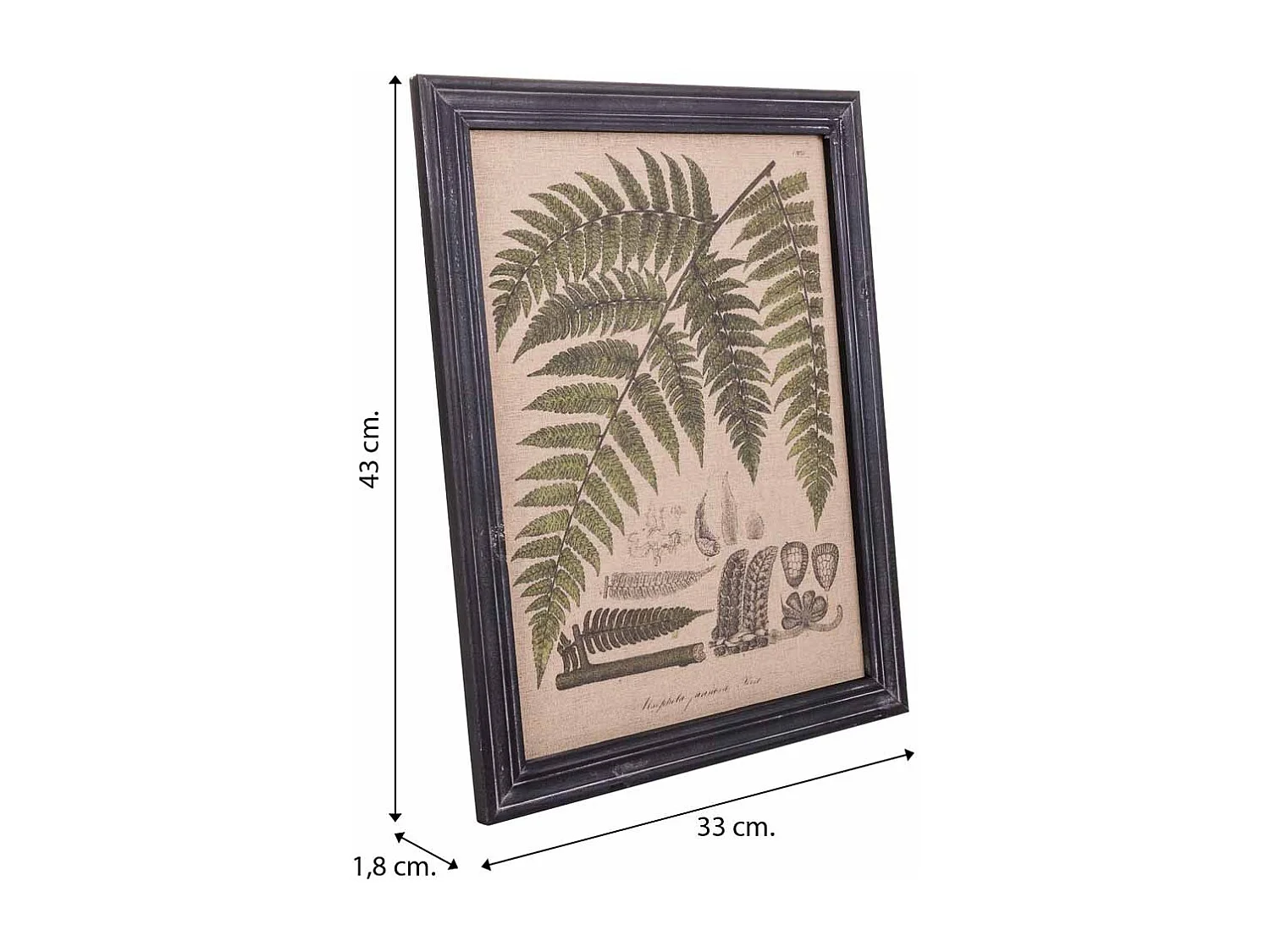 Rahmen aus Holz und bedrucktem Stoff