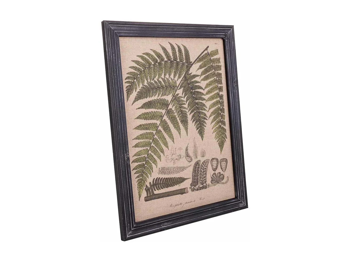 Rahmen aus Holz und bedrucktem Stoff