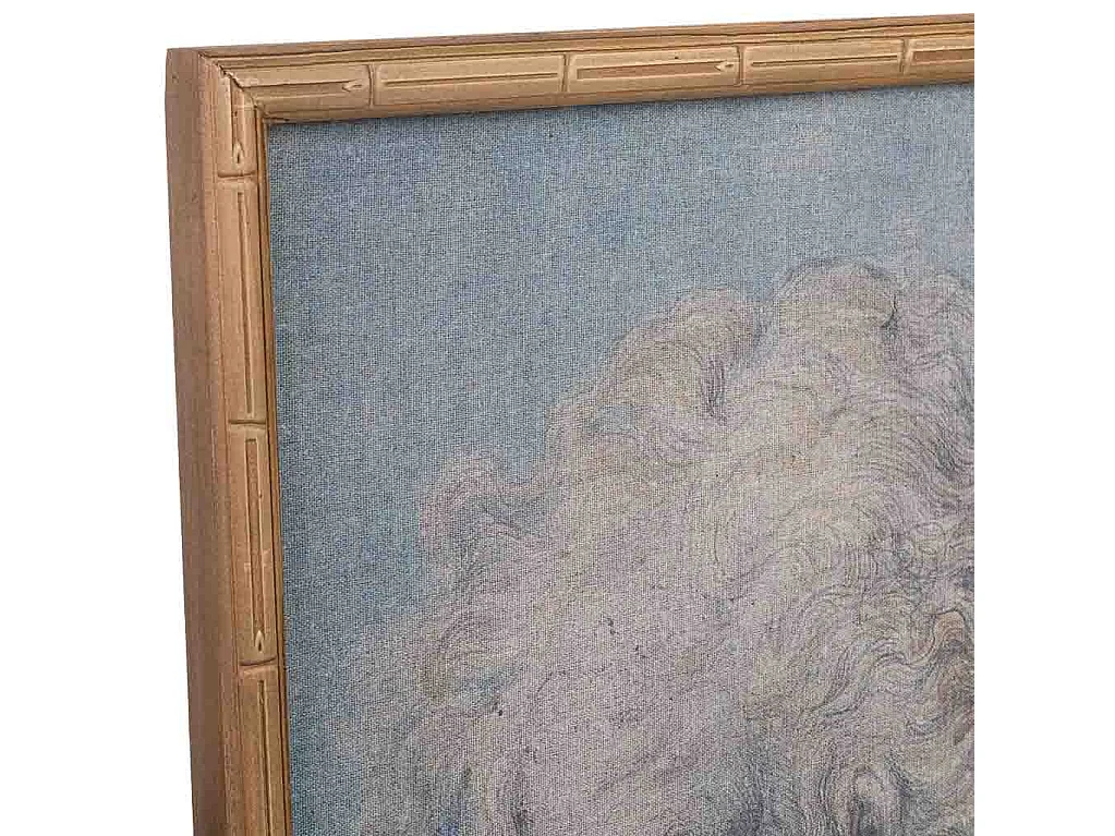 Quadro de madeira e tecido impresso