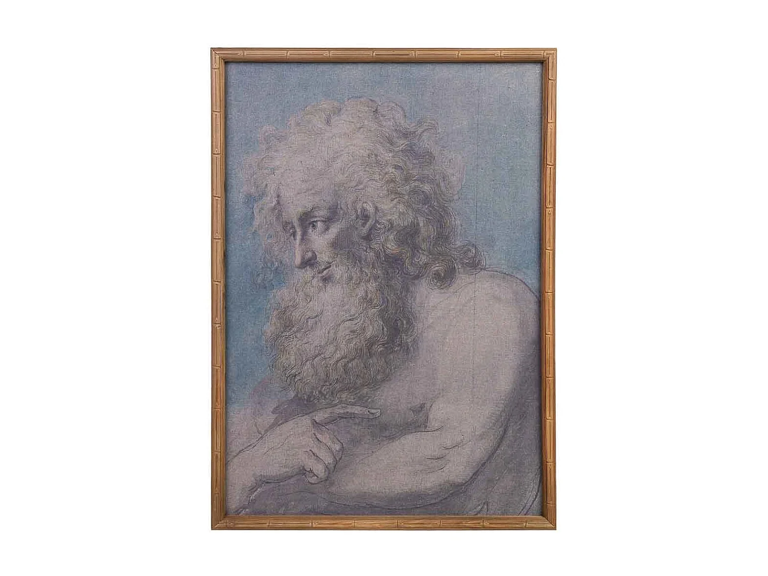 Quadro de madeira e tecido impresso