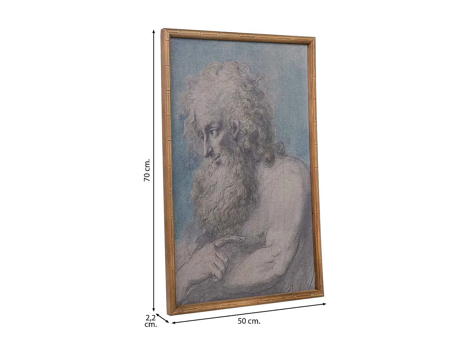 Quadro de madeira e tecido impresso