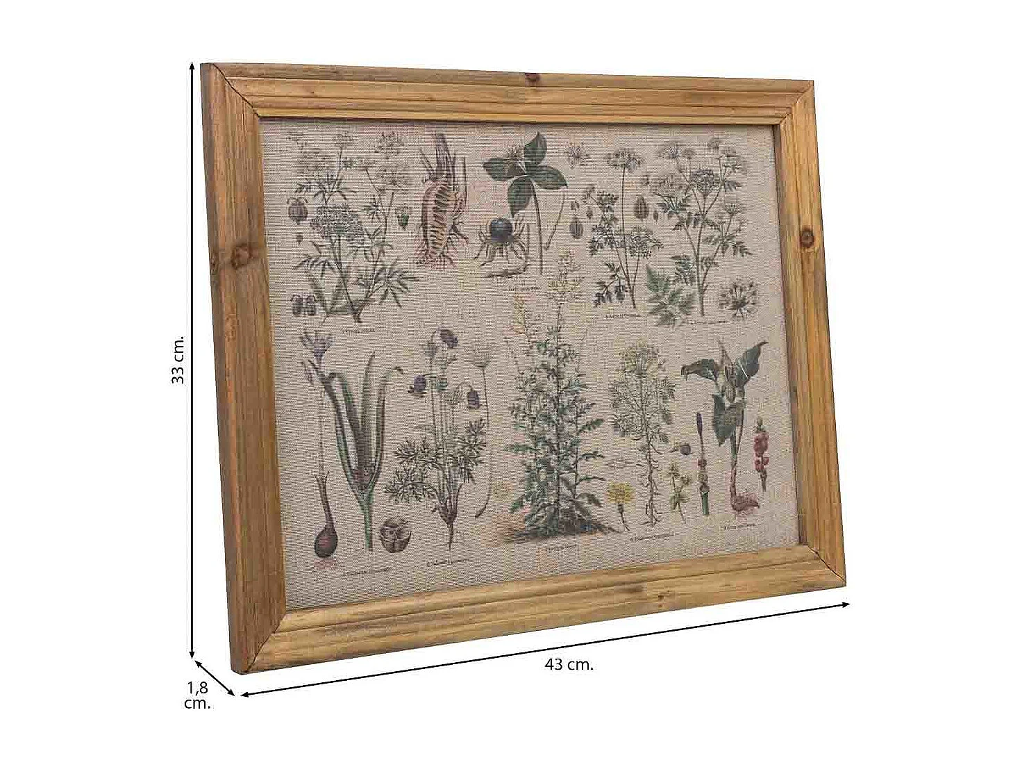 Rahmen aus Holz und bedrucktem Stoff