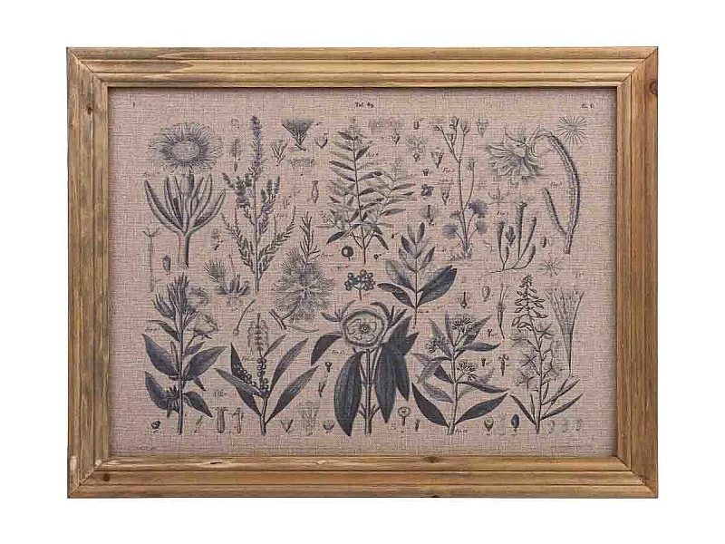 Quadro de madeira e tecido impresso