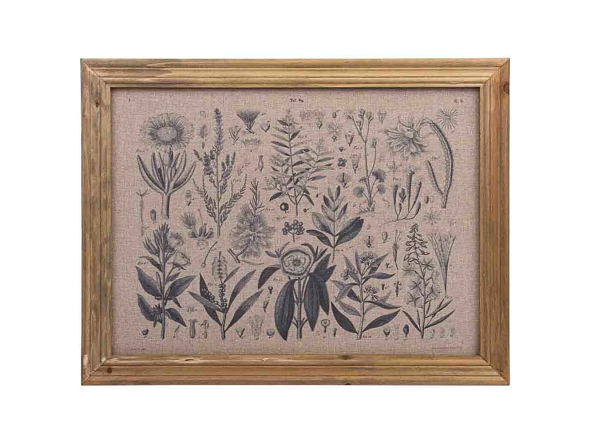 Cadre en bois et tissu imprimé