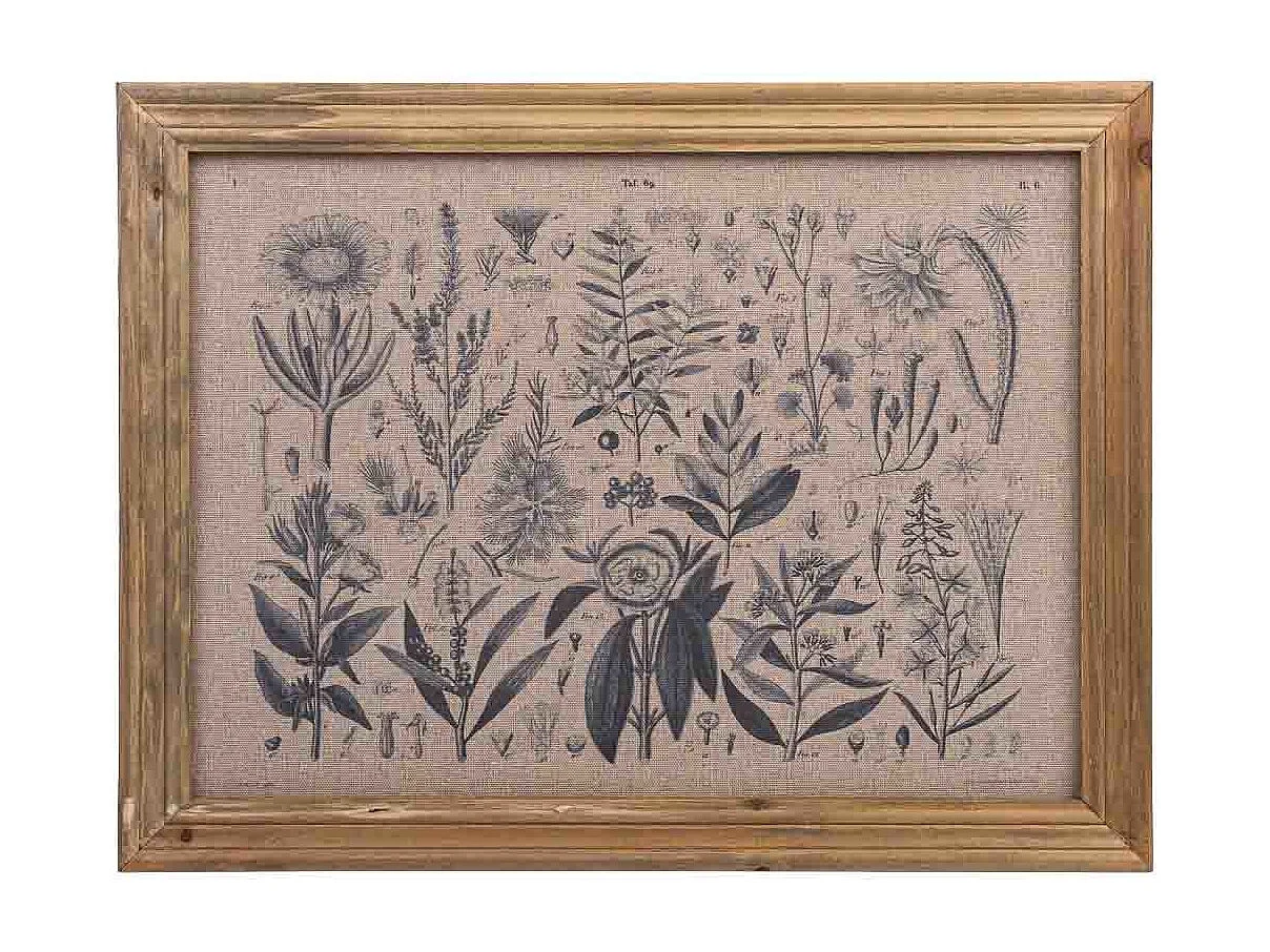 Quadro de madeira e tecido impresso