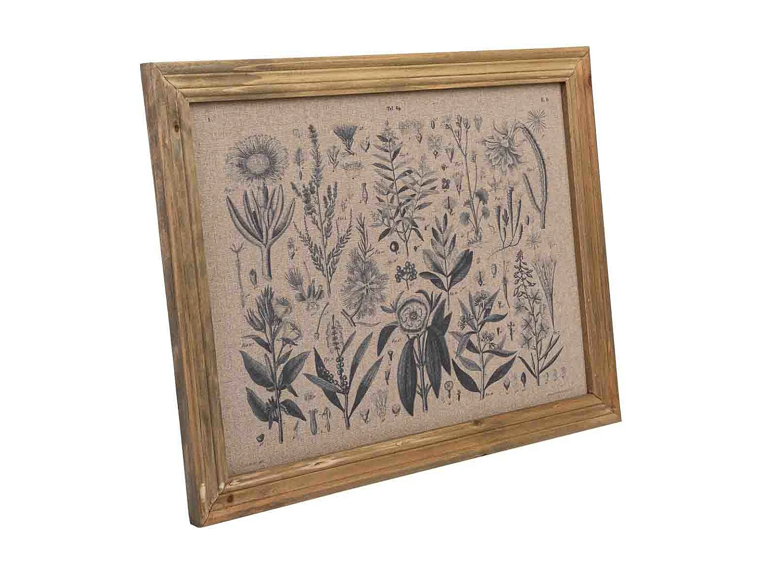 Quadro de madeira e tecido impresso