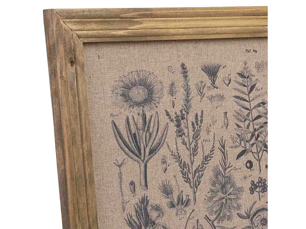 Quadro de madeira e tecido impresso
