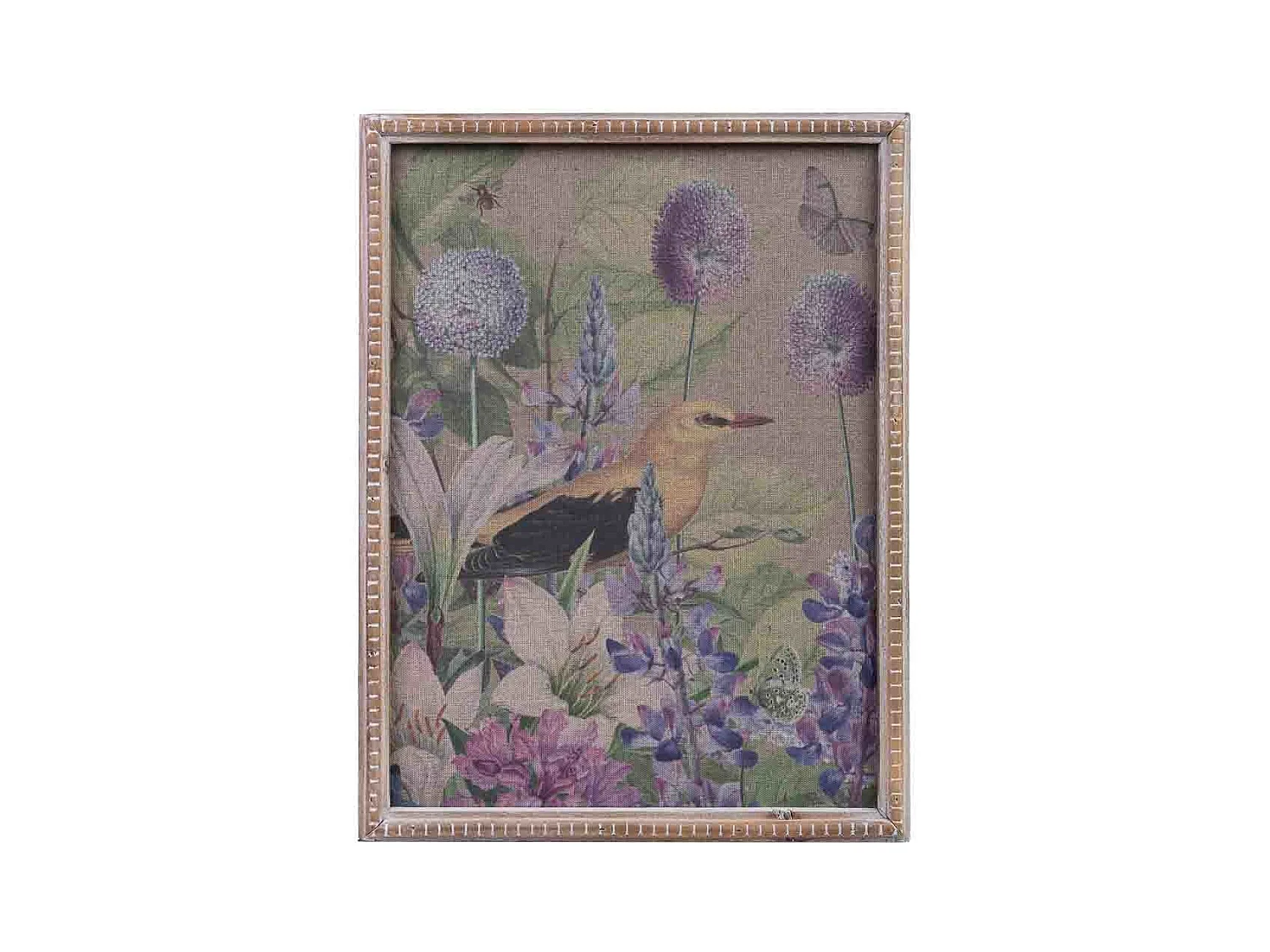 Cadre en bois et tissu imprimé