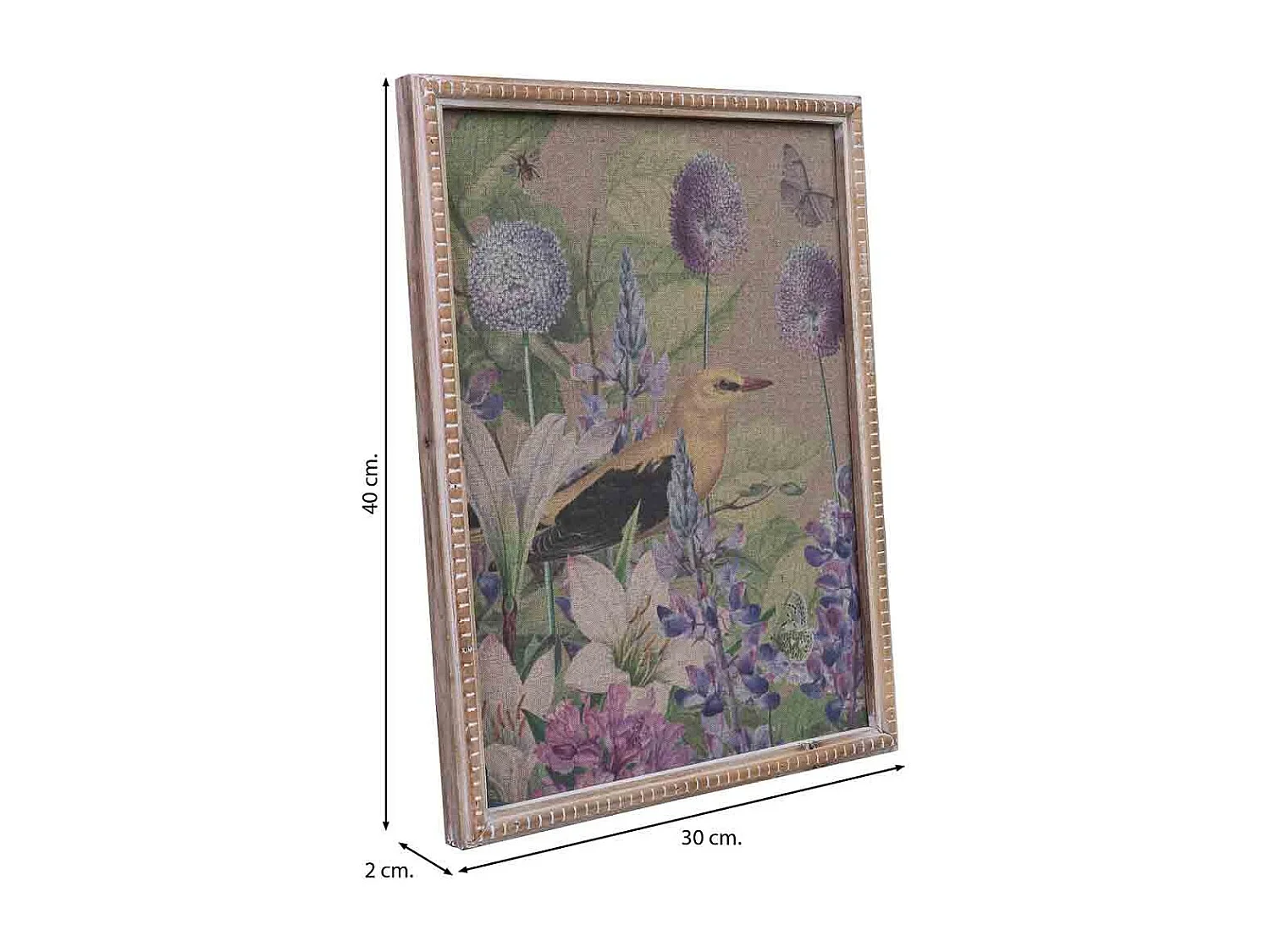 Rahmen aus Holz und bedrucktem Stoff