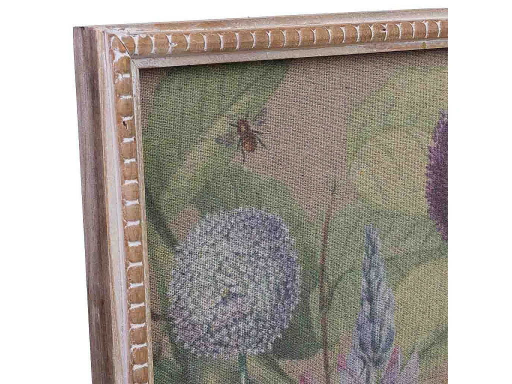 Rahmen aus Holz und bedrucktem Stoff