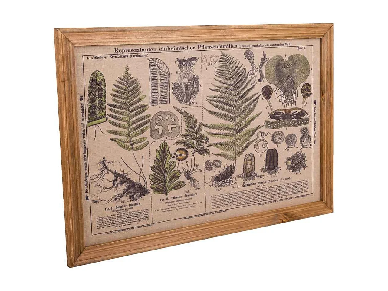 Rahmen aus Holz und bedrucktem Stoff