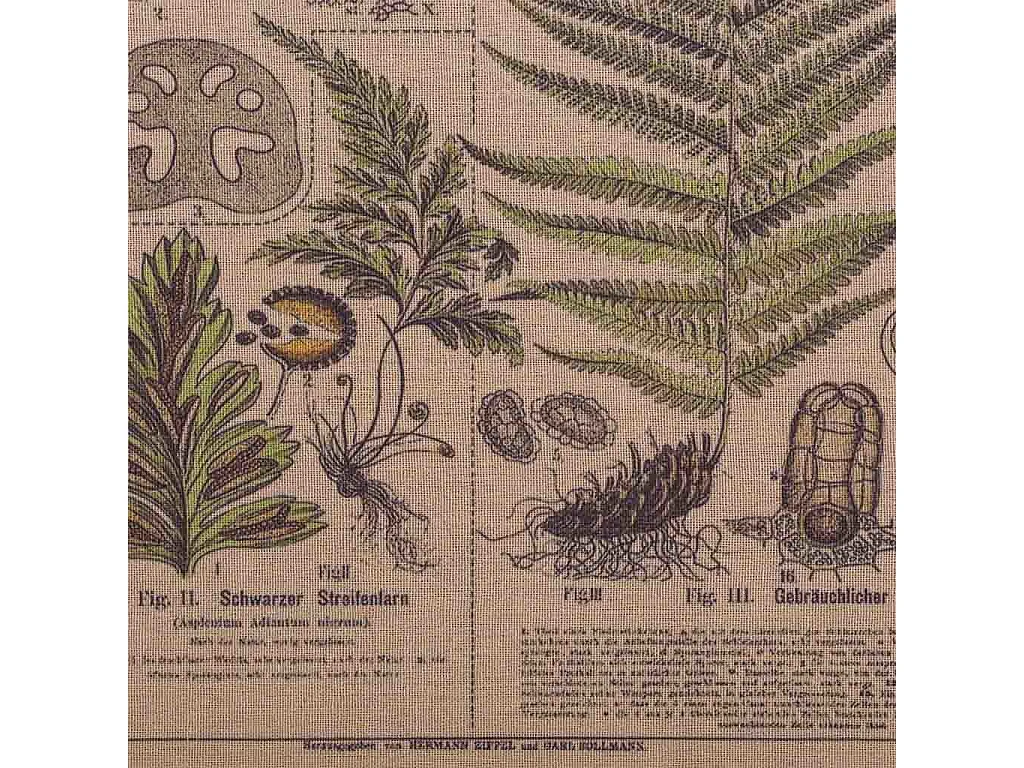 Rahmen aus Holz und bedrucktem Stoff