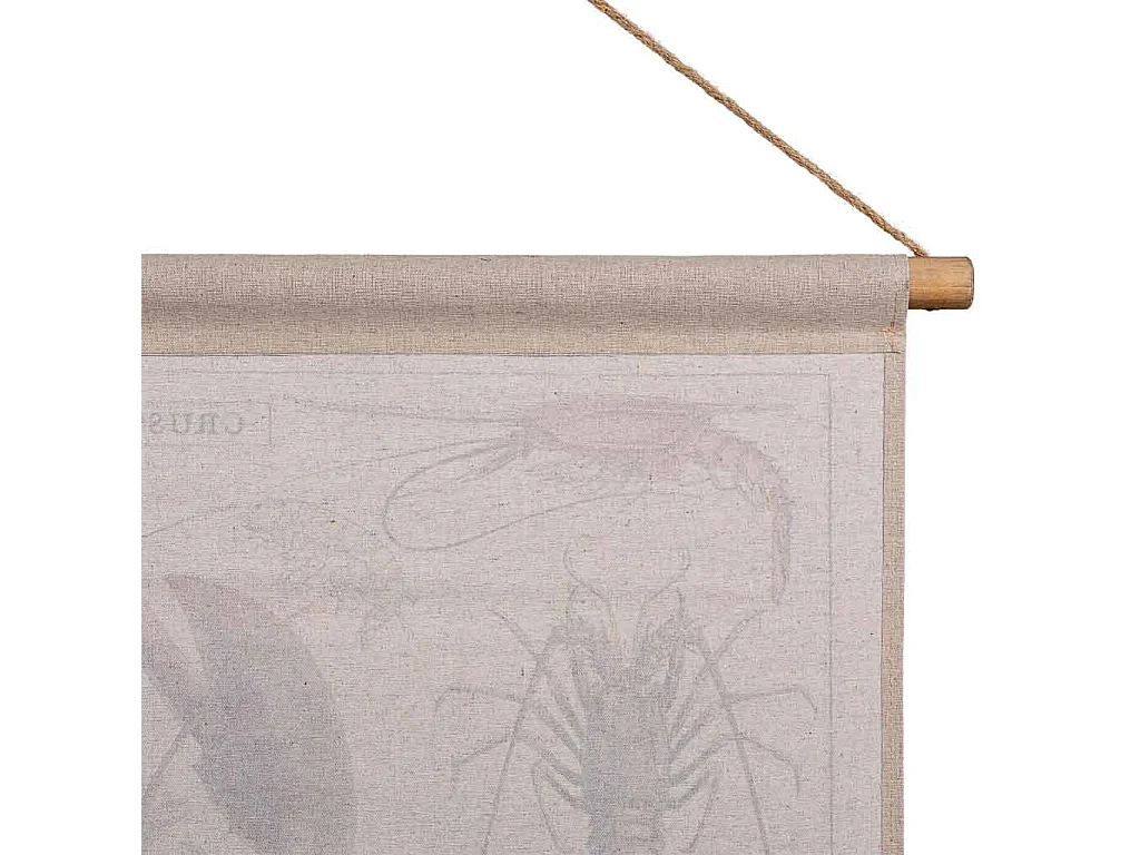 Pergament-Leinwand aus bedrucktem Stoff 76x97x2,5h cm