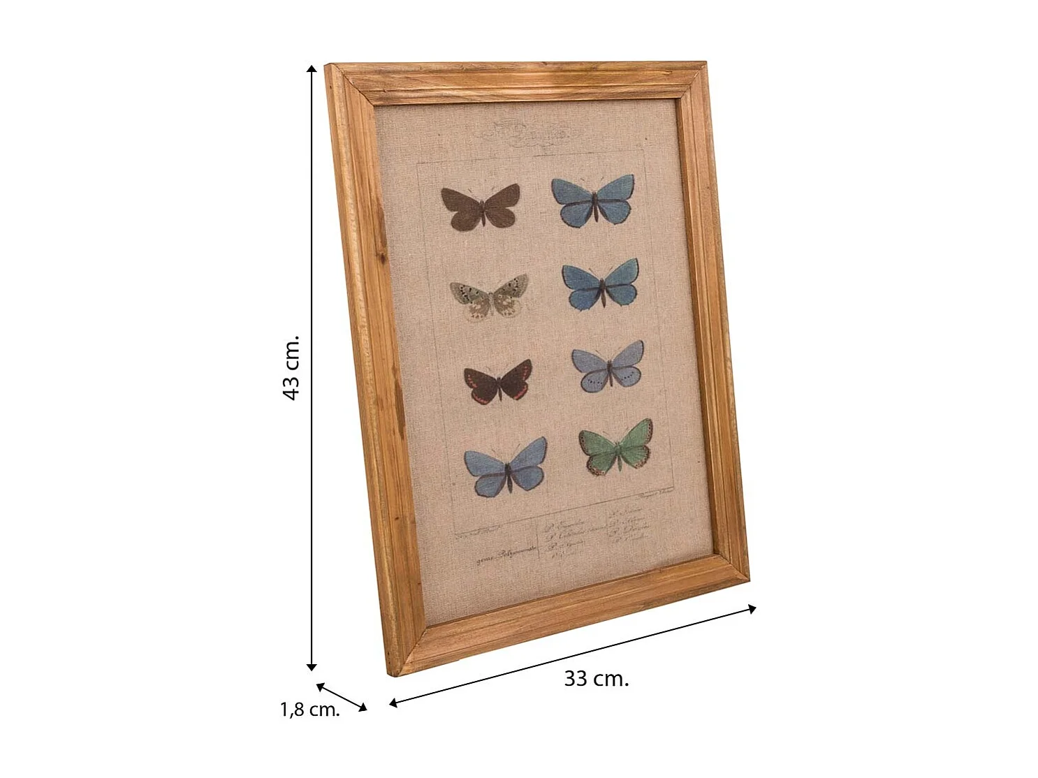 Quadro de madeira e tecido impresso