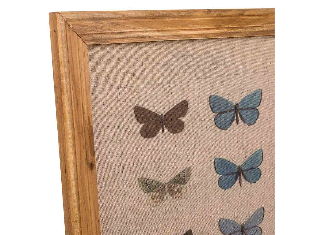 Quadro de madeira e tecido impresso