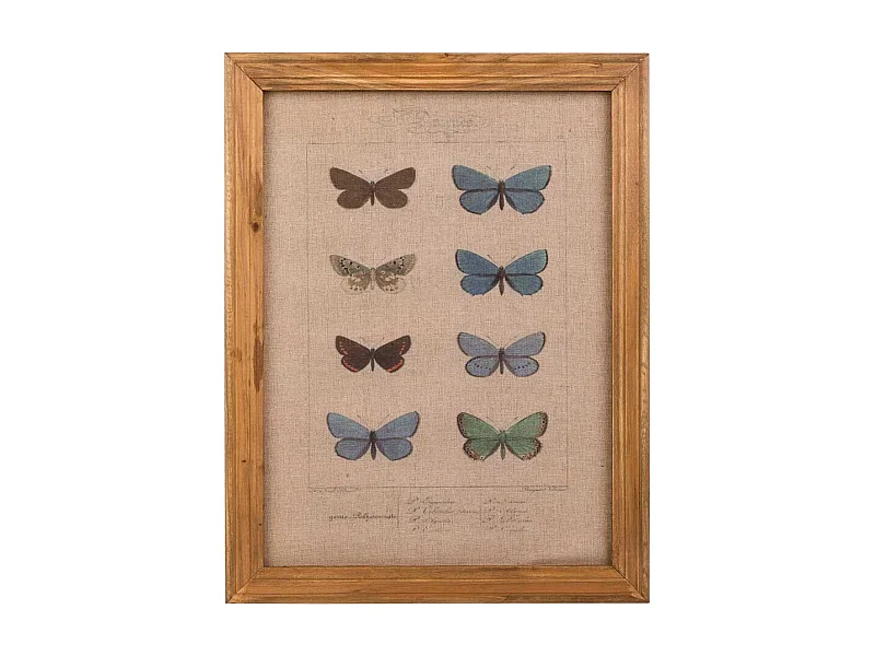 Quadro de madeira e tecido impresso