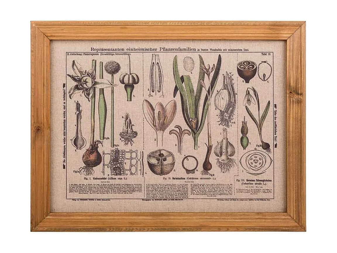 Quadro de madeira e tecido impresso