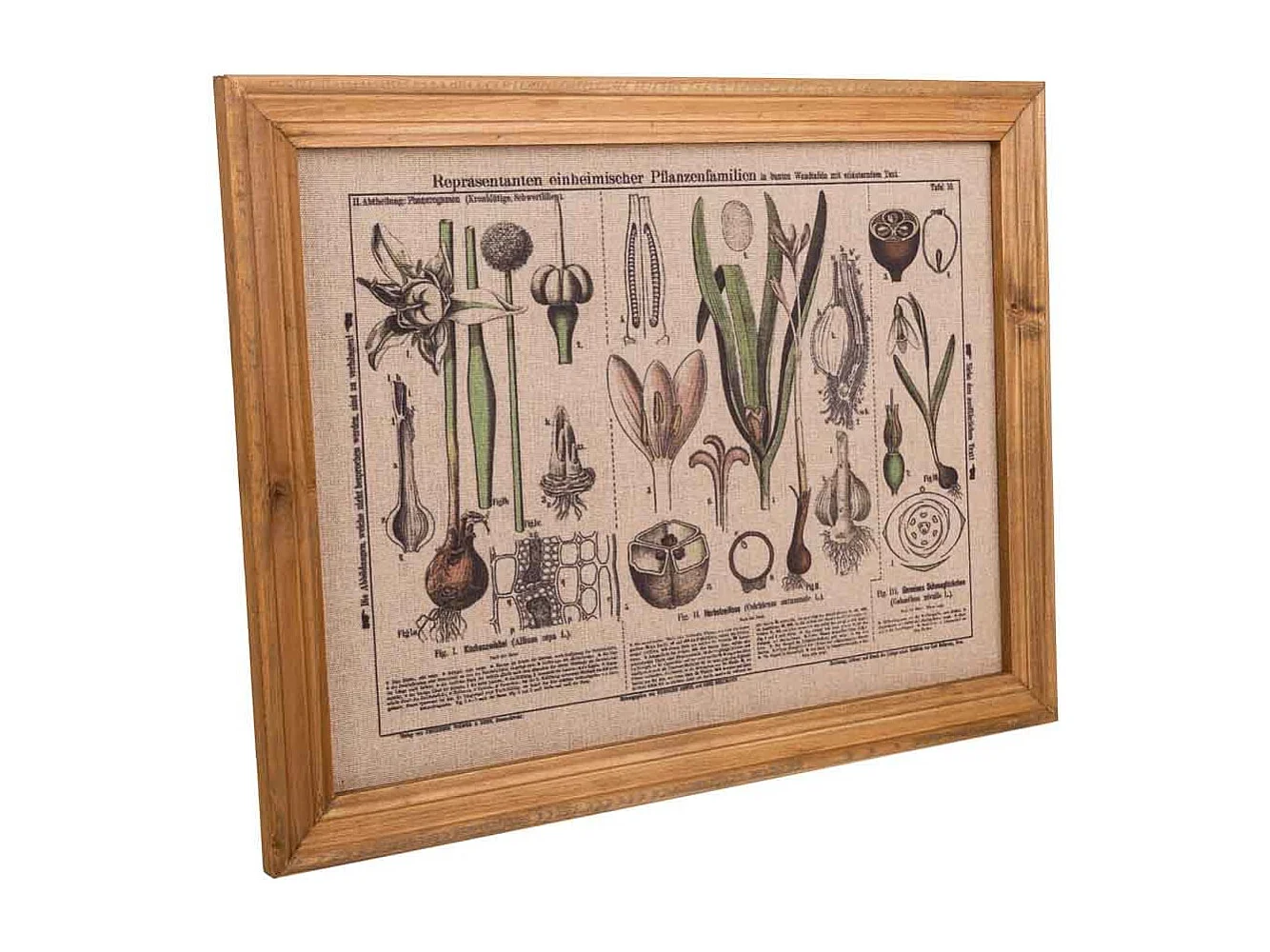 Quadro de madeira e tecido impresso