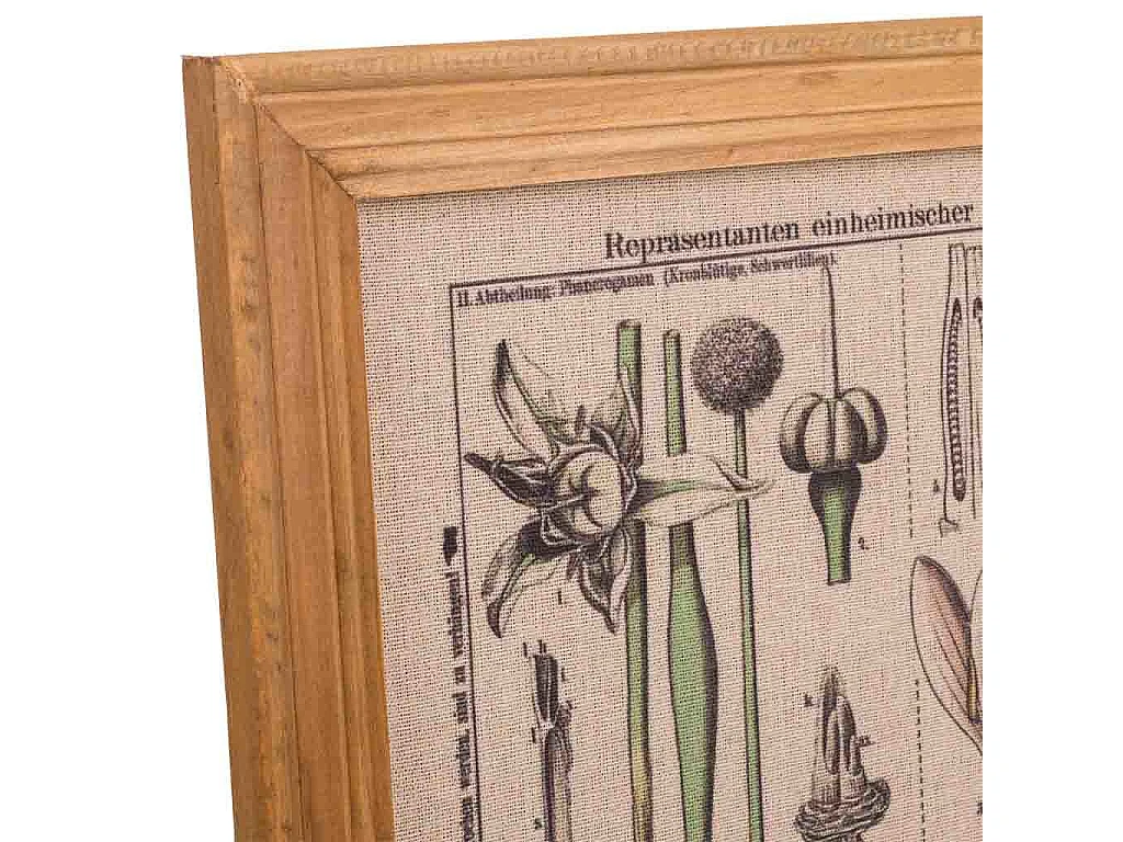 Quadro de madeira e tecido impresso