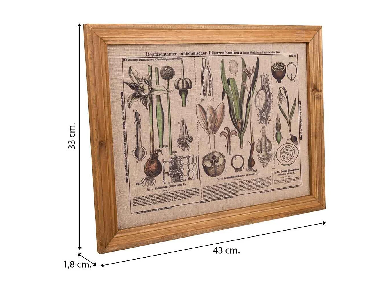 Quadro de madeira e tecido impresso
