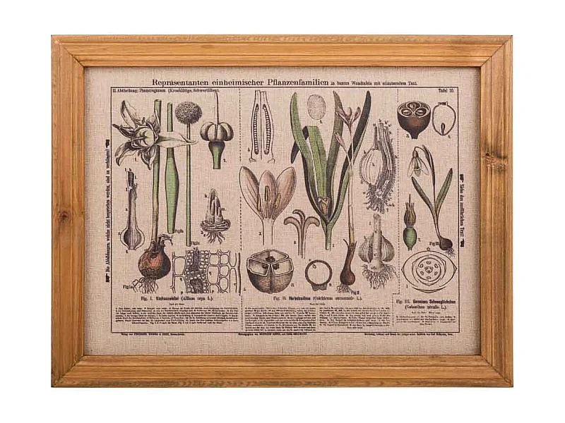 Quadro de madeira e tecido impresso