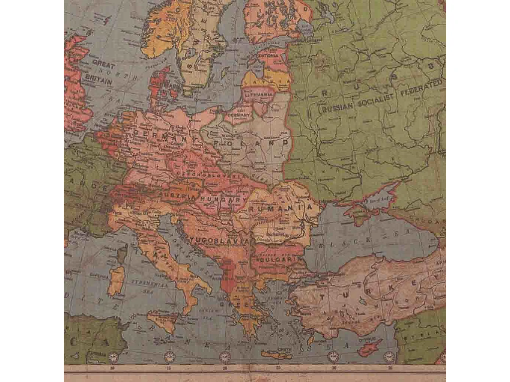 Tela di lino stampata in pergamena