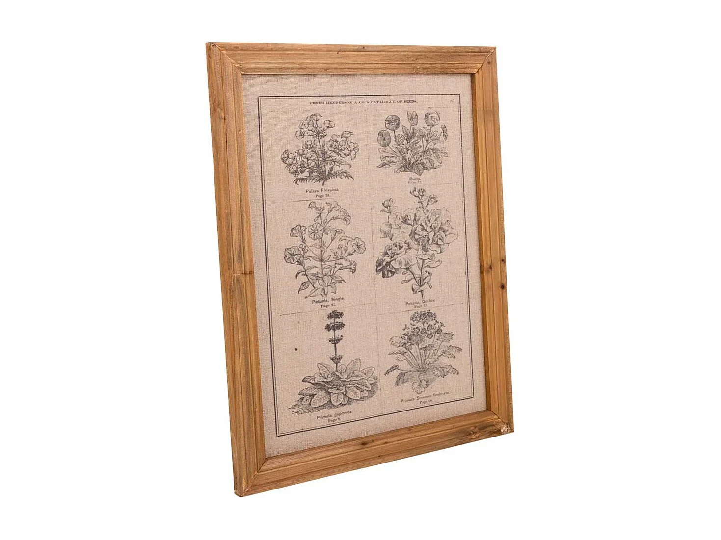 Quadro de madeira e tecido impresso