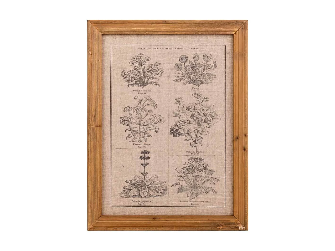 Quadro de madeira e tecido impresso