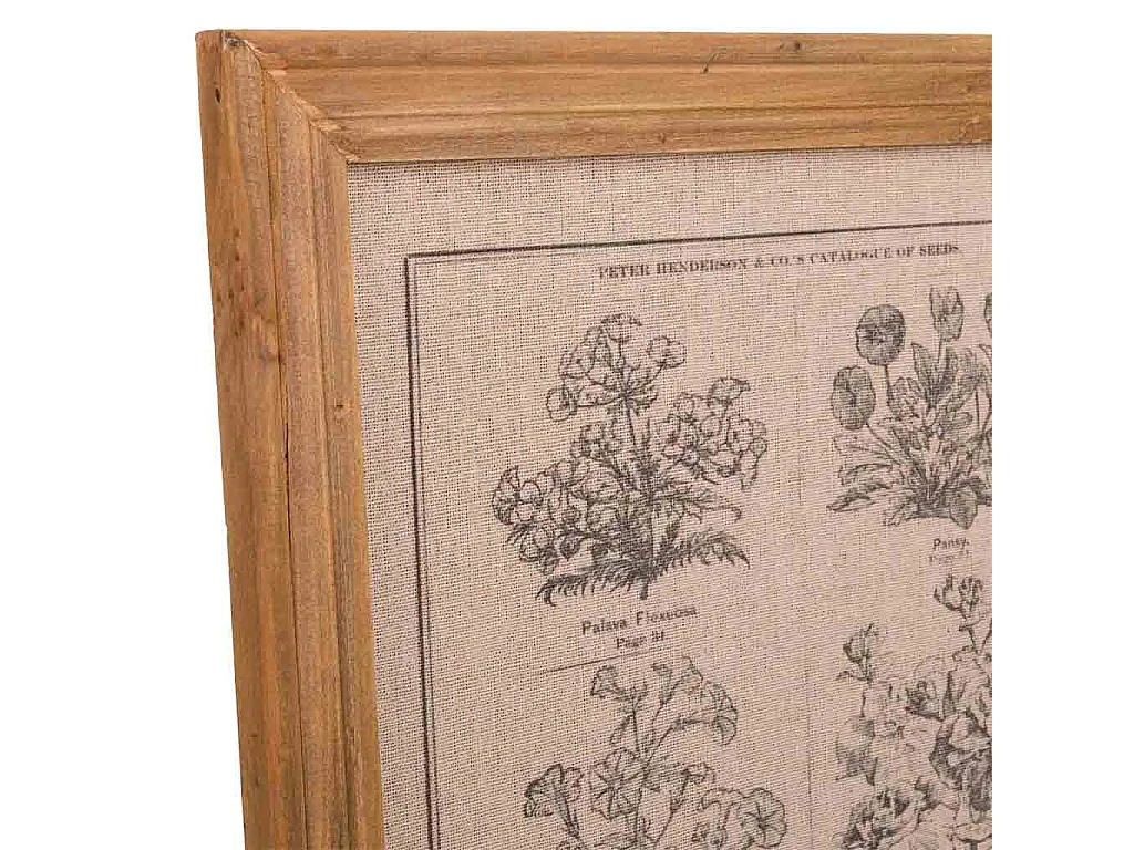 Quadro de madeira e tecido impresso