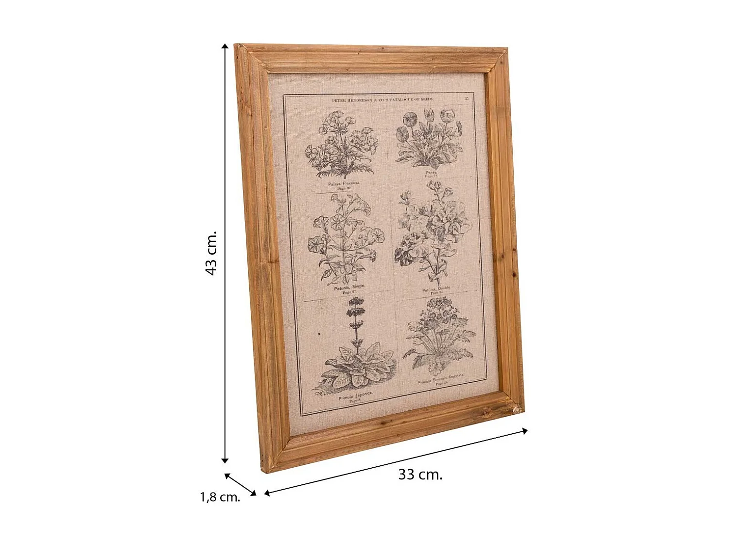 Quadro de madeira e tecido impresso