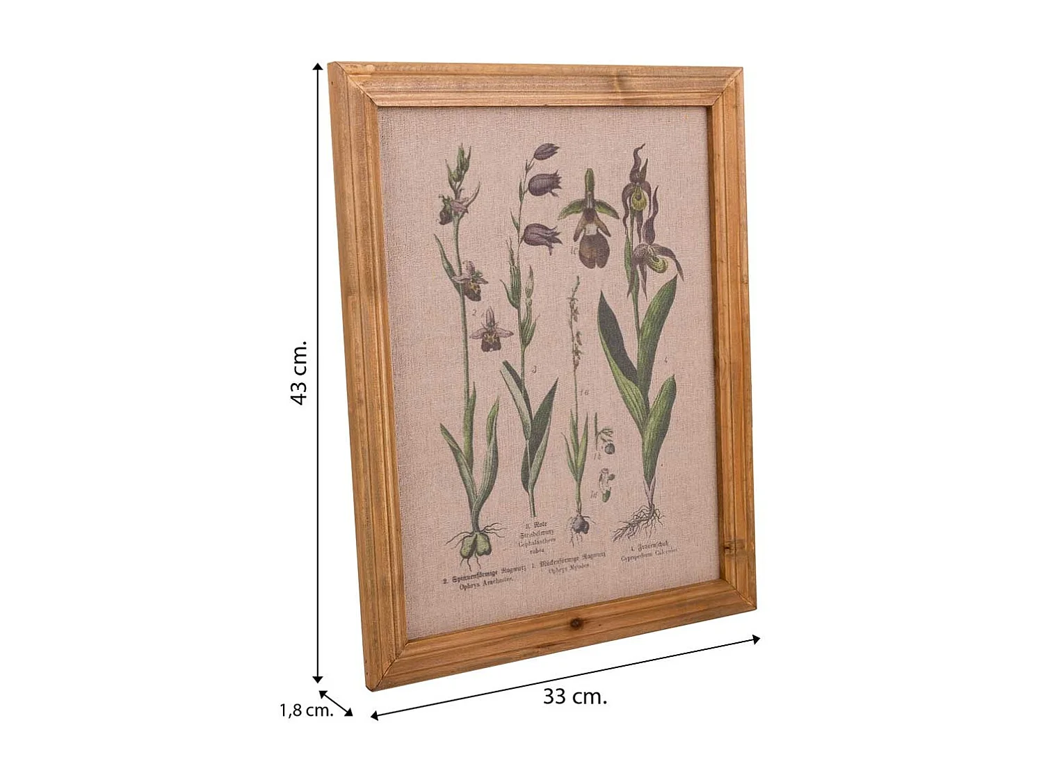 Cadre en bois et tissu imprimé