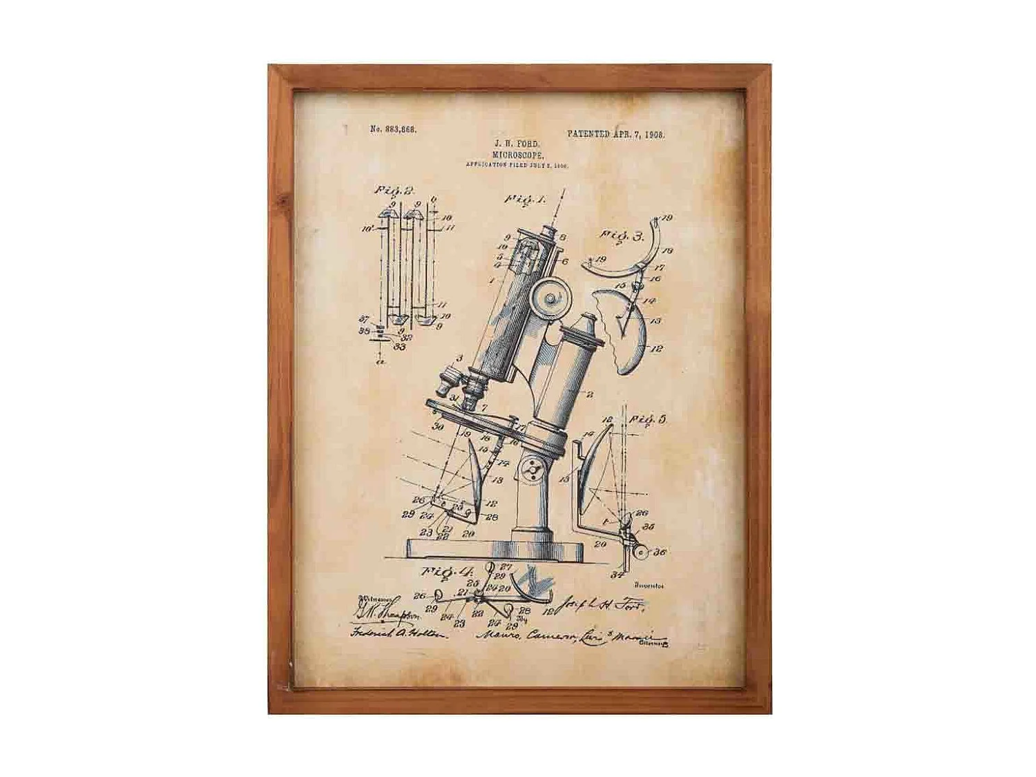 Quadro de madeira e tecido