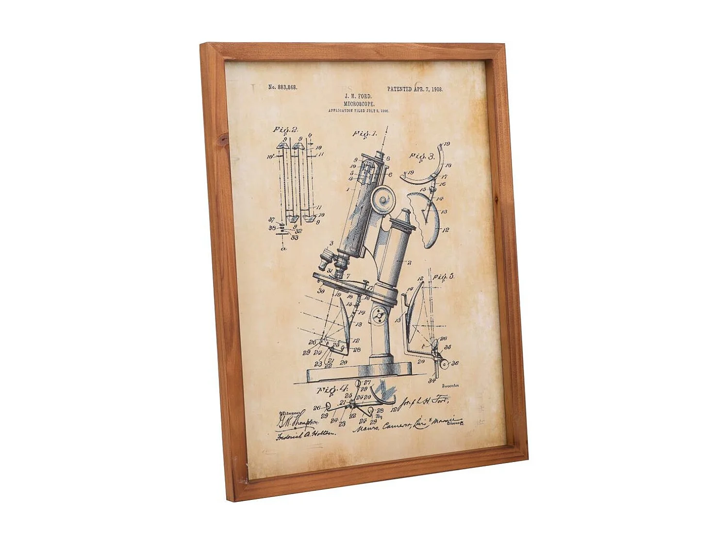 Quadro de madeira e tecido