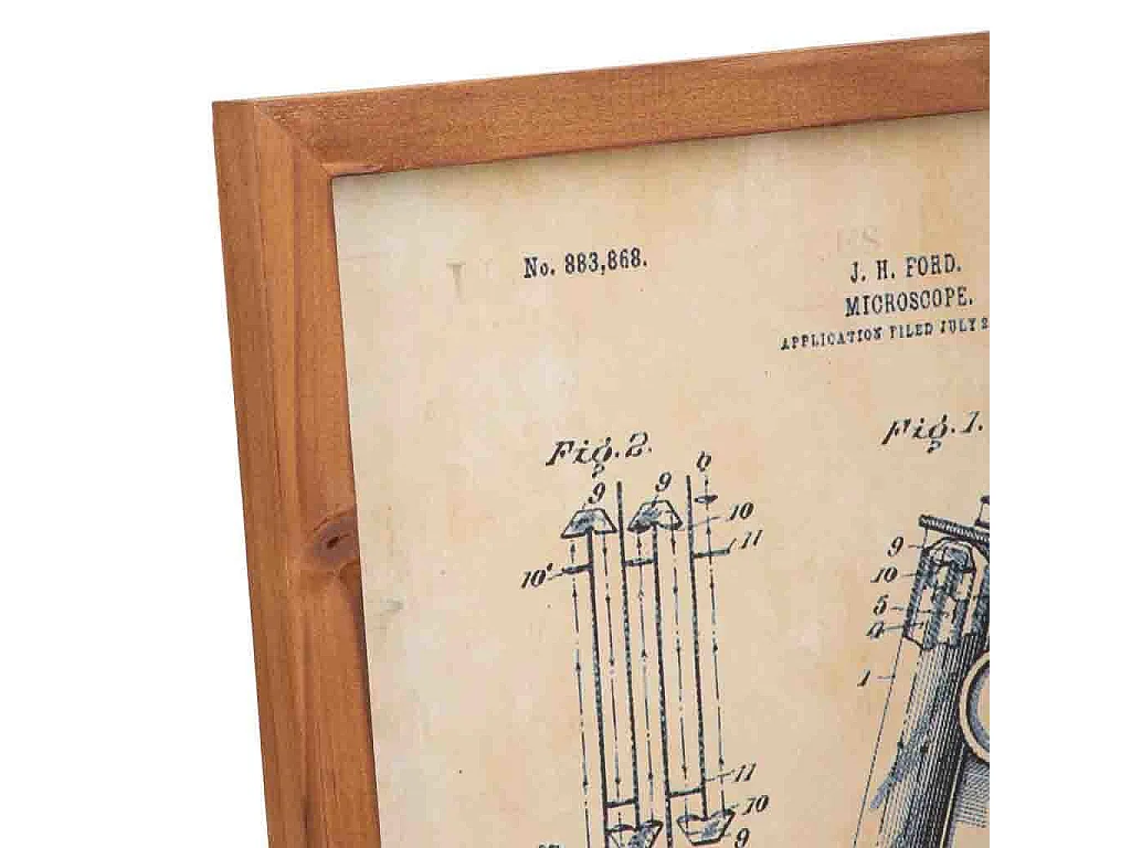 Quadro de madeira e tecido