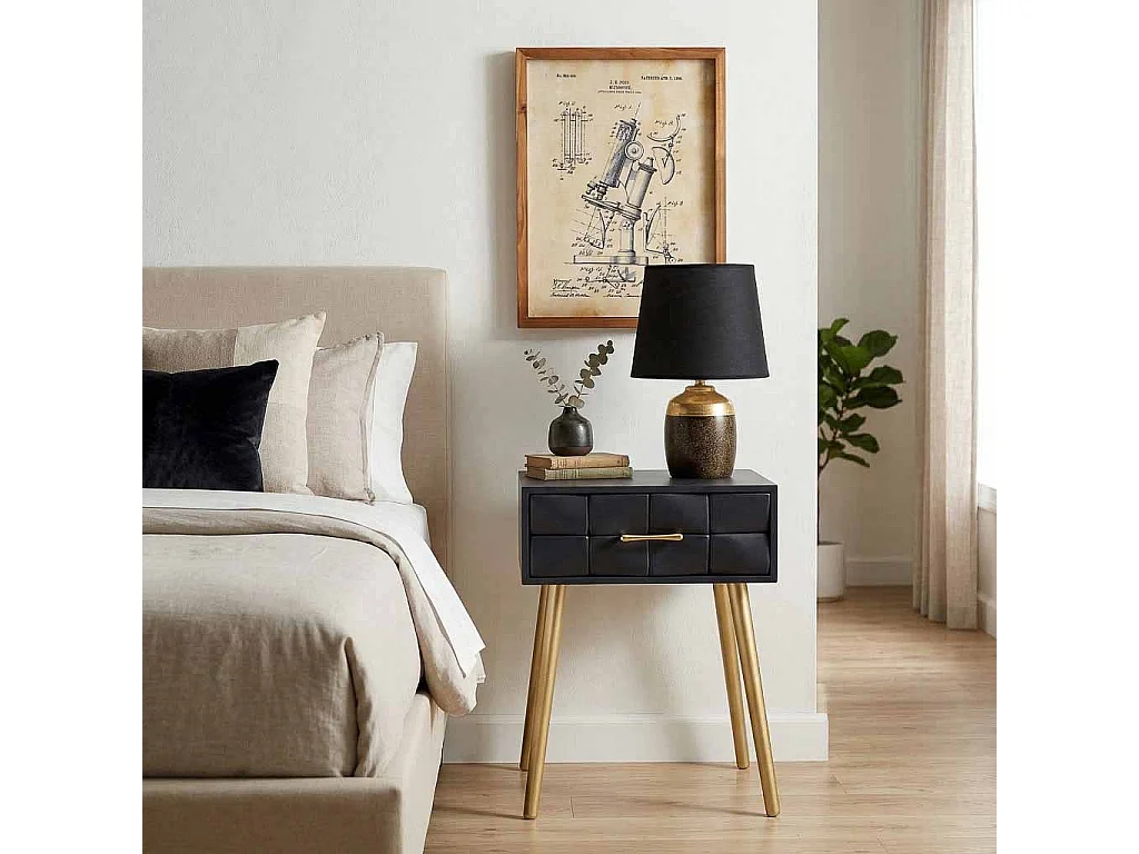 Quadro de madeira e tecido