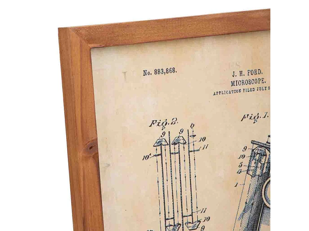 Quadro de madeira e tecido