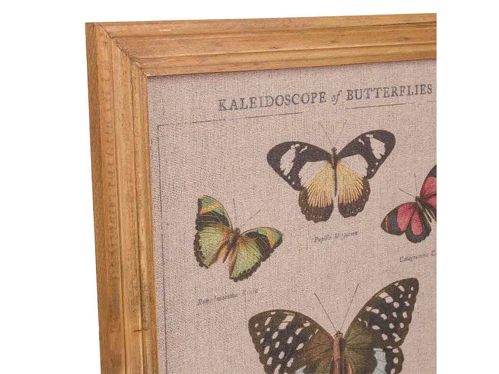 Rahmen aus Holz und bedrucktem Stoff