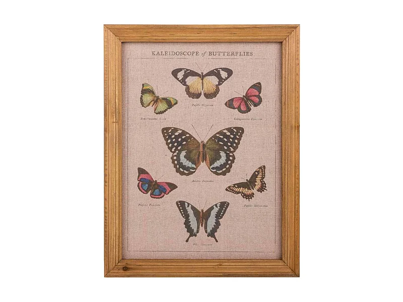 Quadro de madeira e tecido impresso