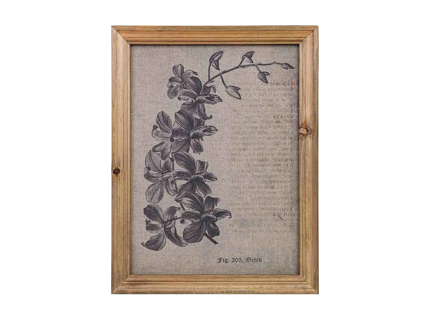 Rahmen aus Holz und bedrucktem Stoff