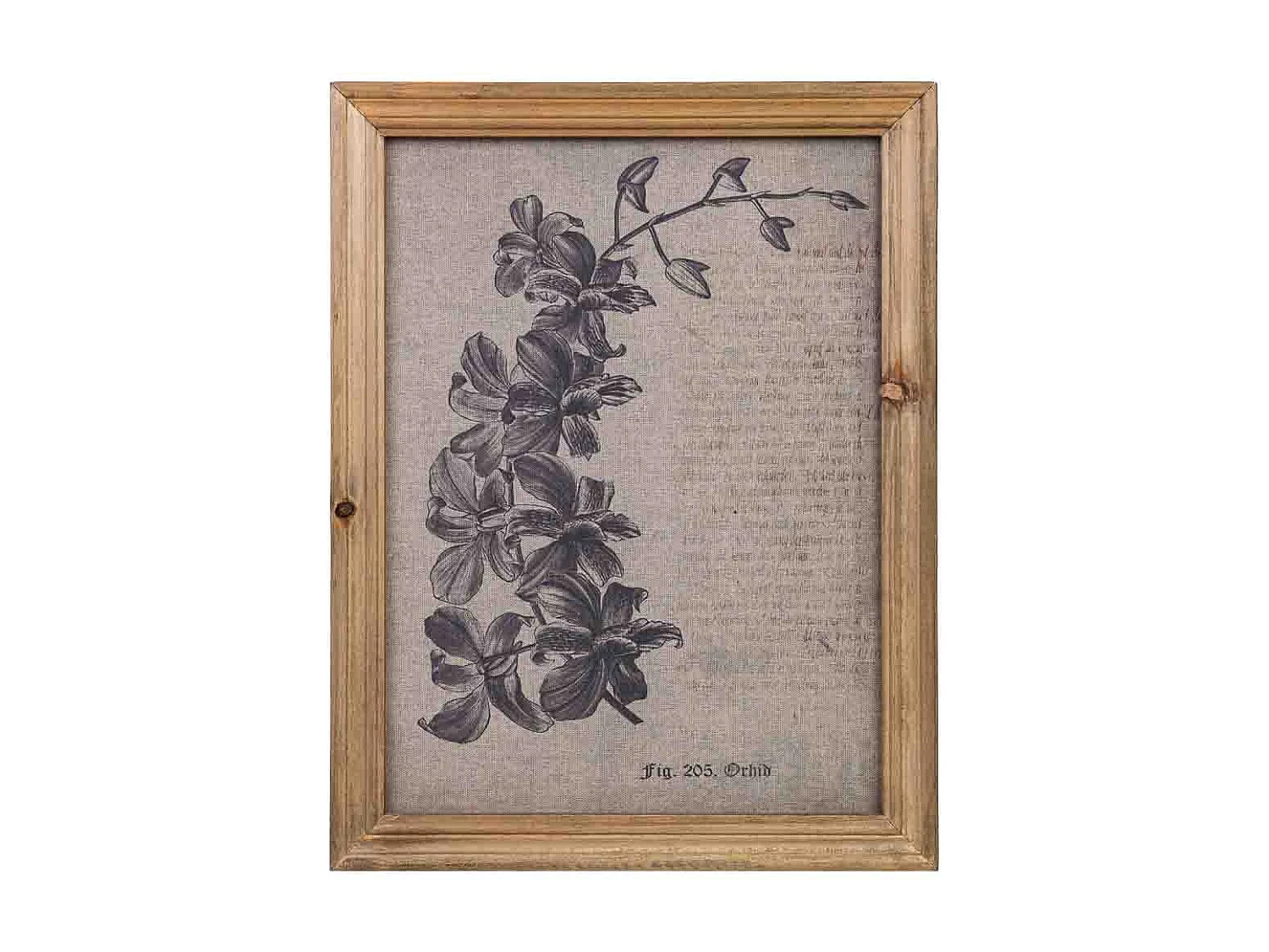 Quadro de madeira e tecido impresso