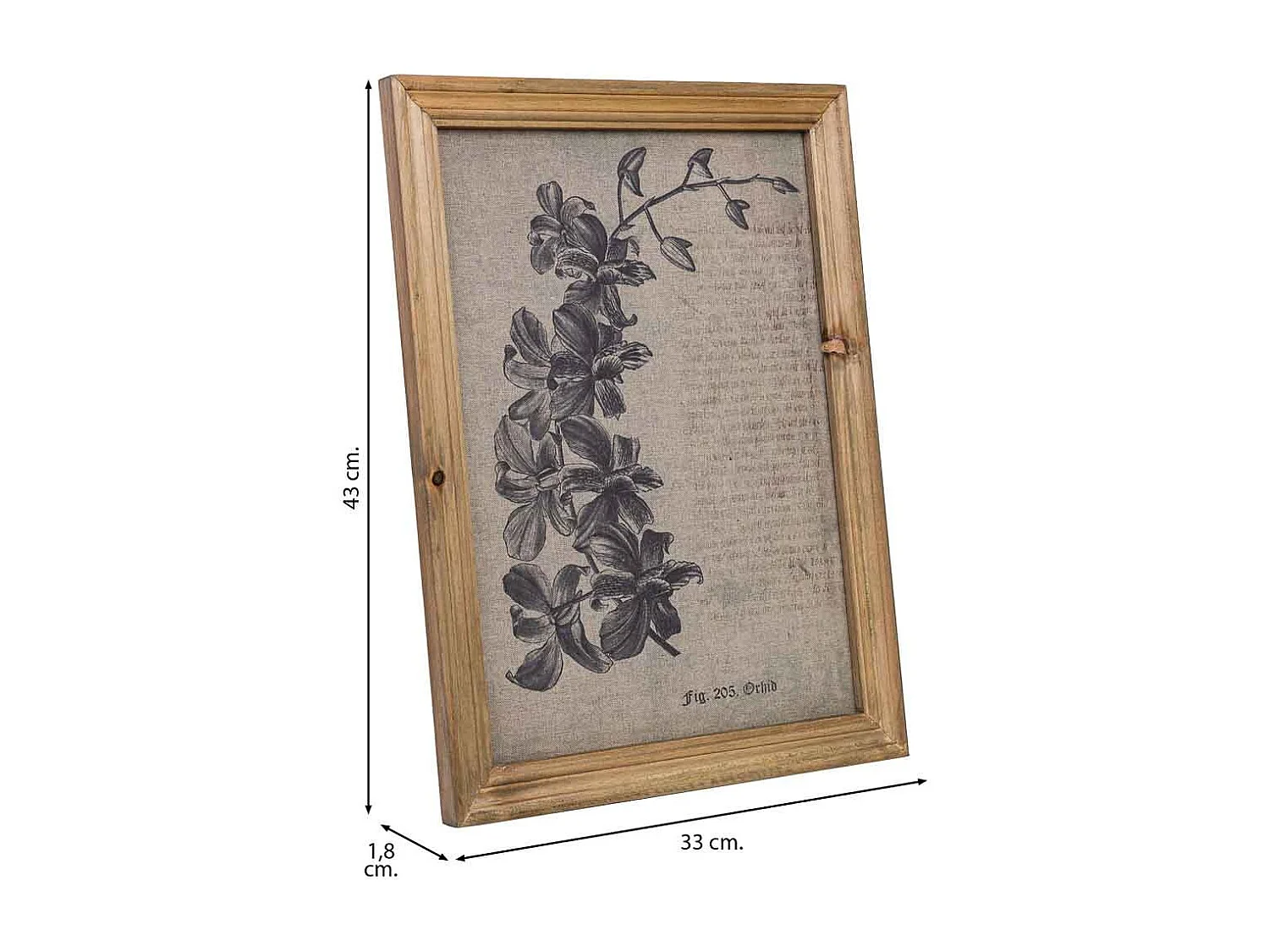 Quadro de madeira e tecido impresso