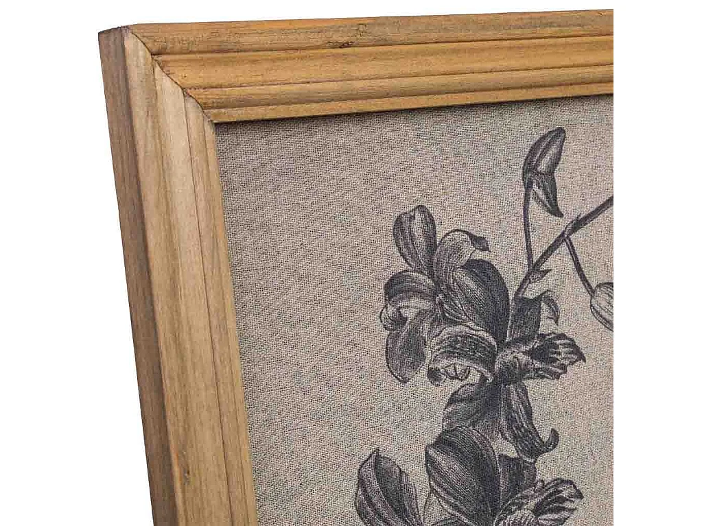 Quadro de madeira e tecido impresso