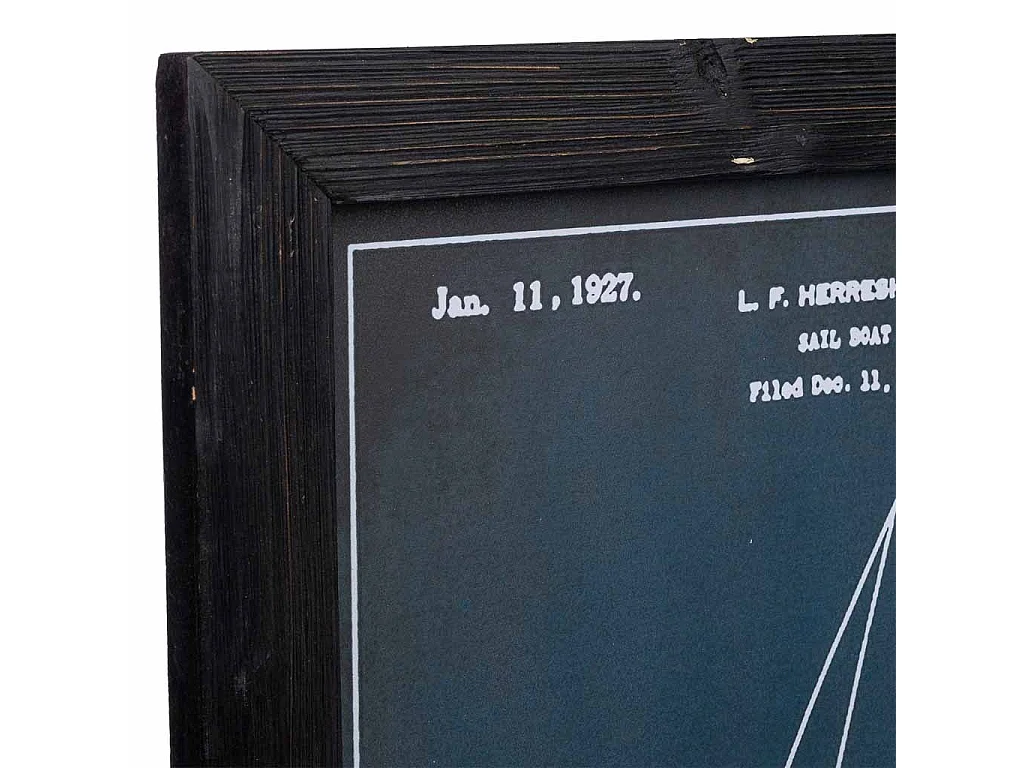 Rahmen aus Holz und bedrucktem Stoff