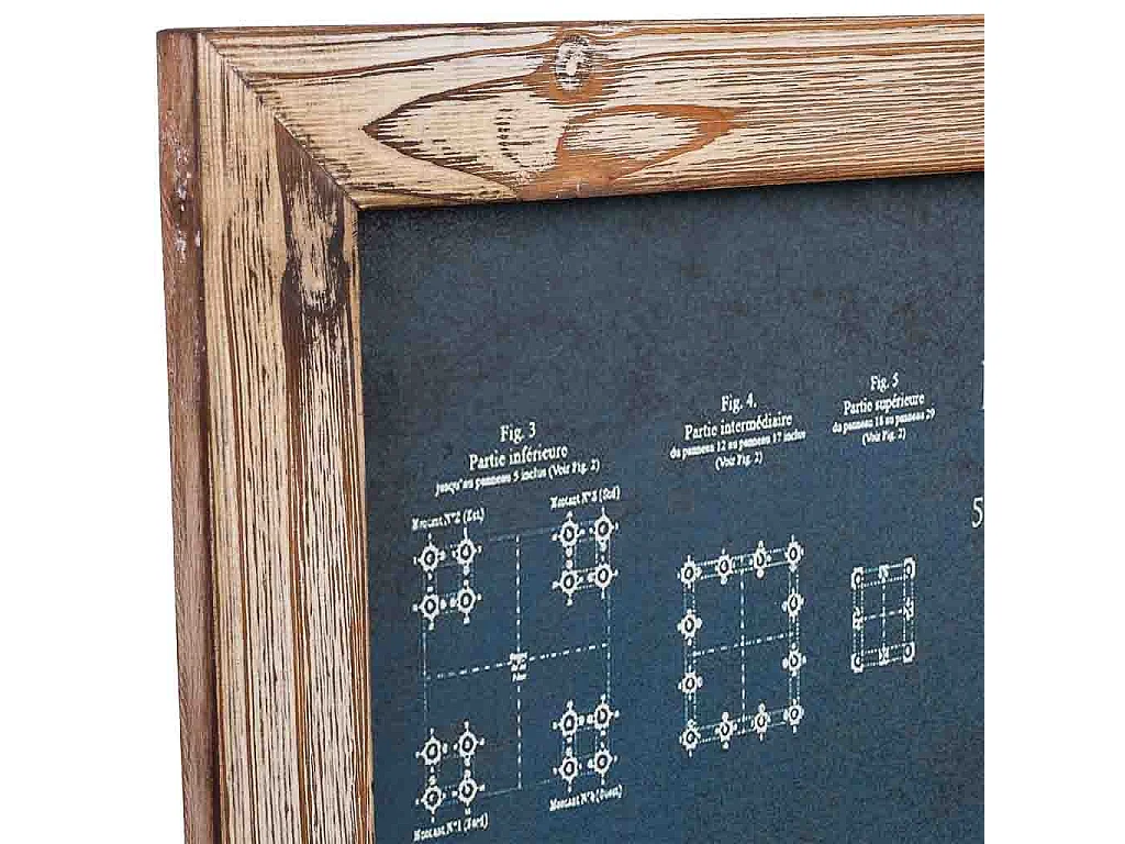 Rahmen aus Holz und bedrucktem Stoff