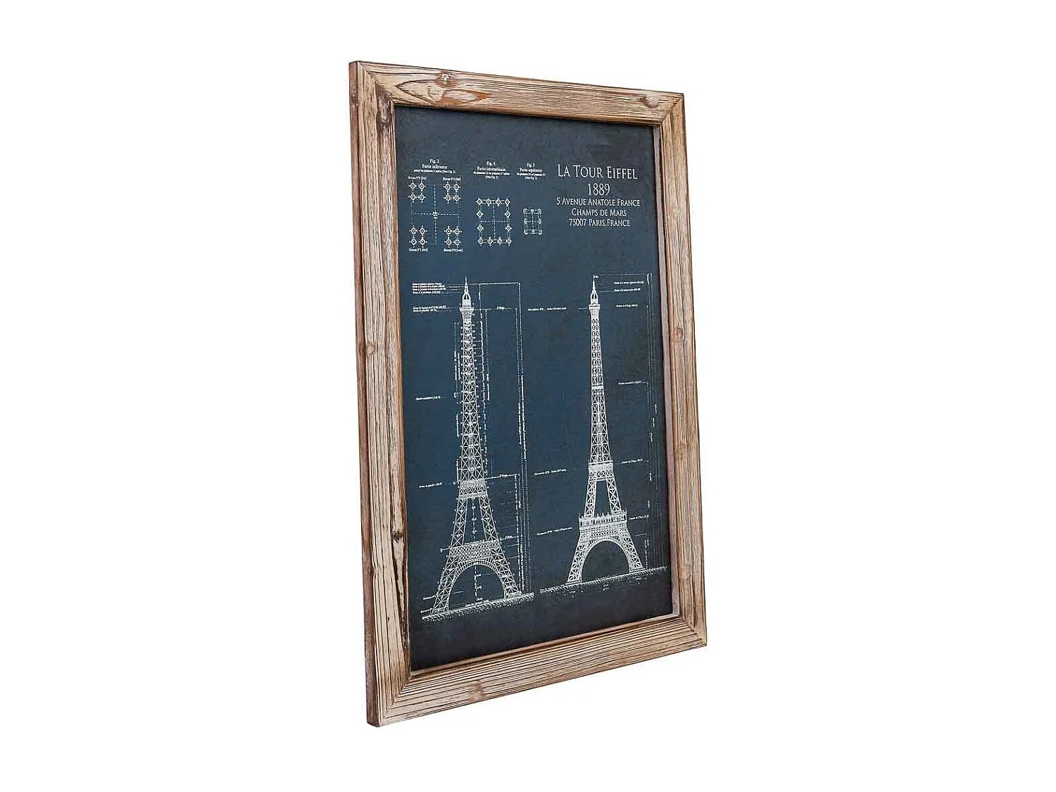 Rahmen aus Holz und bedrucktem Stoff